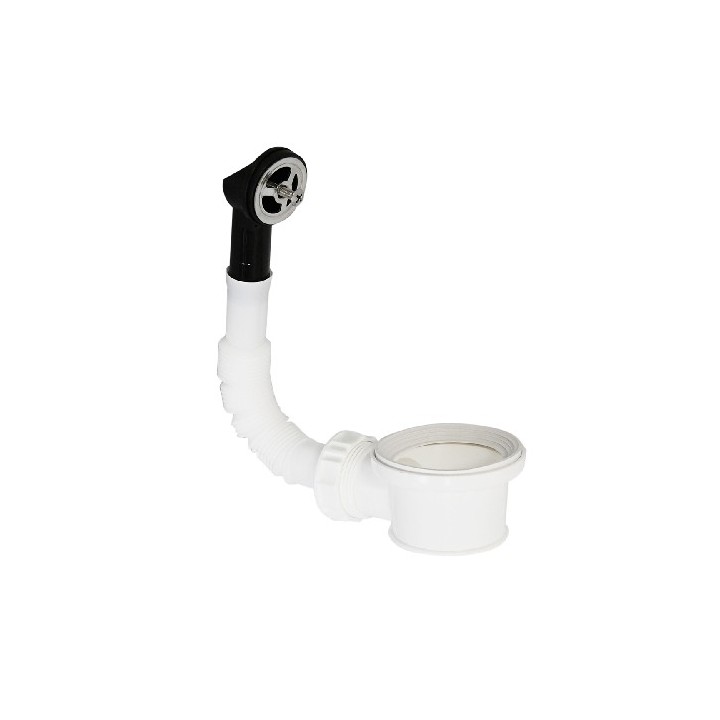 PILETTA PASSANTE CON TROPPOPIENO TONDO PER LAVABO INOX Diam. 55 mm