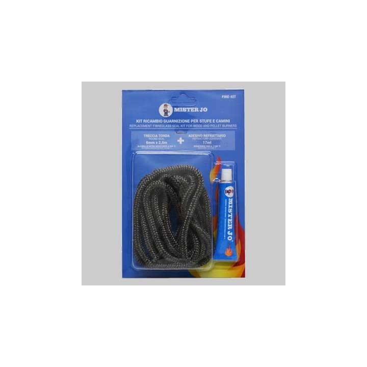 KIT RICAMBIO TRECCIA + SILICONE ALTA TEMPERATURA - ml 60 - Ø 10x2,5 mt