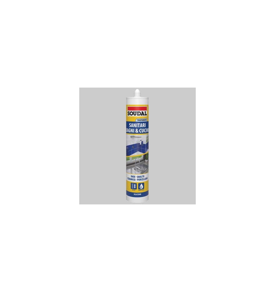 SILICONE ACETICO PER SANITARI SOUDAL ML 300 - Ml 300 trasparente
