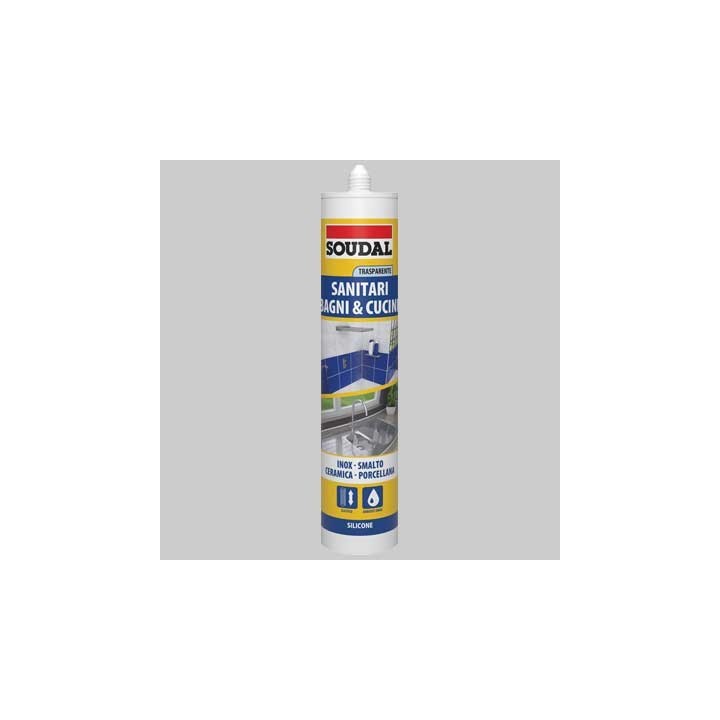 SILICONE ACETICO PER SANITARI SOUDAL ML 300 - Ml 300 trasparente