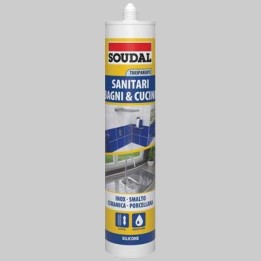SILICONE ACETICO PER SANITARI SOUDAL ML 300 - Ml 300 bianco