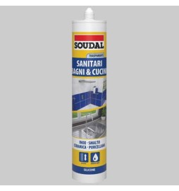 SILICONE ACETICO PER SANITARI SOUDAL ML 300 - Ml 300 bianco