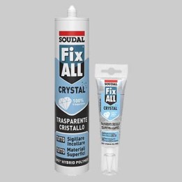 SIGILLANTE ADESIVO FIX ALL CRYSTAL TRASPARENTE SOUDAL - Ml 125 trasparente