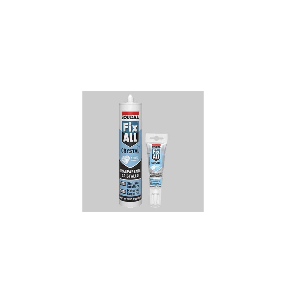 SIGILLANTE ADESIVO FIX ALL CRYSTAL TRASPARENTE SOUDAL - Ml 125 trasparente
