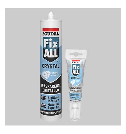 SIGILLANTE ADESIVO FIX ALL CRYSTAL TRASPARENTE SOUDAL - Ml 290 trasparente