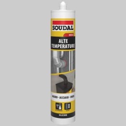 SILICONE ACETICO ALTE TEMPERATURE ML 310 ROSSO SOUDAL - Ml 310 rosso