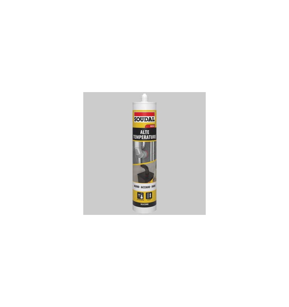 SILICONE ACETICO ALTE TEMPERATURE ML 310 ROSSO SOUDAL - Ml 310 rosso