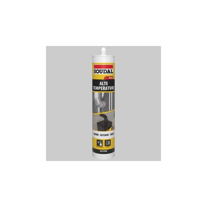 SILICONE ACETICO ALTE TEMPERATURE ML 310 ROSSO SOUDAL - Ml 310 rosso