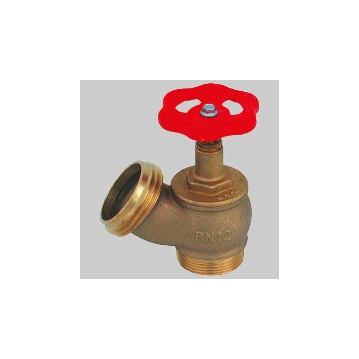 RUBINETTO IDRANTE PRESA A MURO USCITA MASCHIO - UNI 45 x 1"1/2 PN 12