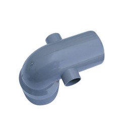 CURVA W.C. ALTA 2 ATTACCHI PVC GRIGIO Diam. 100 / 40