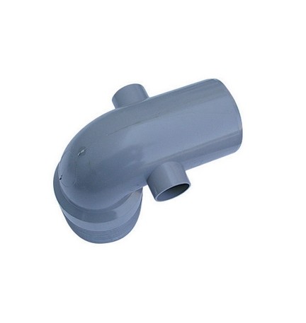 CURVA W.C. ALTA 2 ATTACCHI PVC GRIGIO Diam. 100 / 40