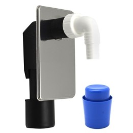 SIFONE LAVATRICE AD INCASSO CON PLACCA INOX Diam. 40-50