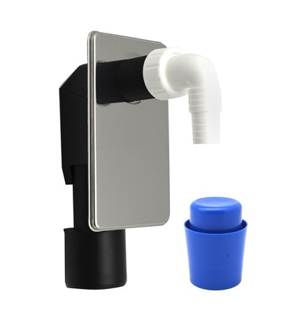 SIFONE LAVATRICE AD INCASSO CON PLACCA INOX Diam. 40-50