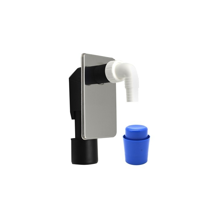 SIFONE LAVATRICE AD INCASSO CON PLACCA INOX Diam. 40-50