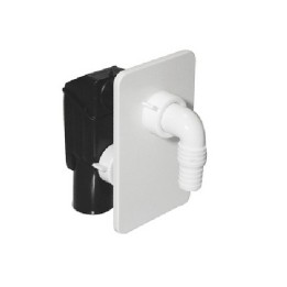 SIFONE LAVATRICE AD INCASSO CON PLACCA BIANCA BONOMINI Diam. 40