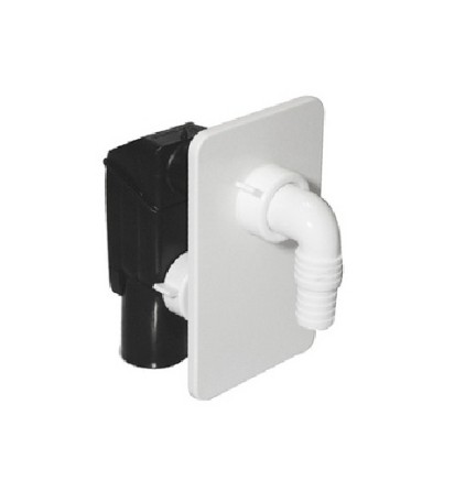 SIFONE LAVATRICE AD INCASSO CON PLACCA BIANCA BONOMINI Diam. 40