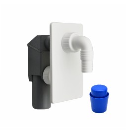 SIFONE LAVATRICE / LAVASTOVIGLIE AD INCASSO C/ PLACCA BIANCA Diam. 40