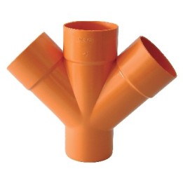 DERIVAZIONE DOPPIA 45° ARANCIO Diam. 100