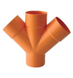 DERIVAZIONE DOPPIA 45° ARANCIO Diam. 100