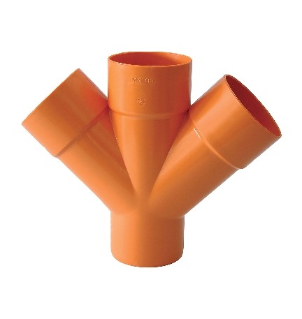 DERIVAZIONE DOPPIA 45° ARANCIO Diam. 100