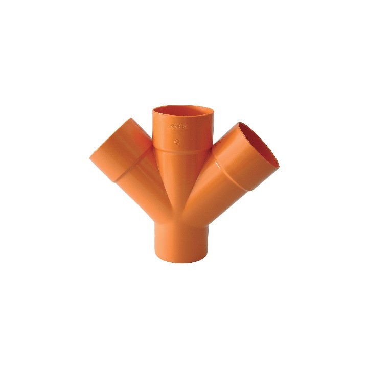DERIVAZIONE DOPPIA 45° ARANCIO Diam. 125