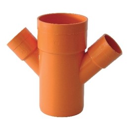 DERIVAZIONE DOPPIA RIDOTTA 45° ARANCIO Diam. 100 x 40