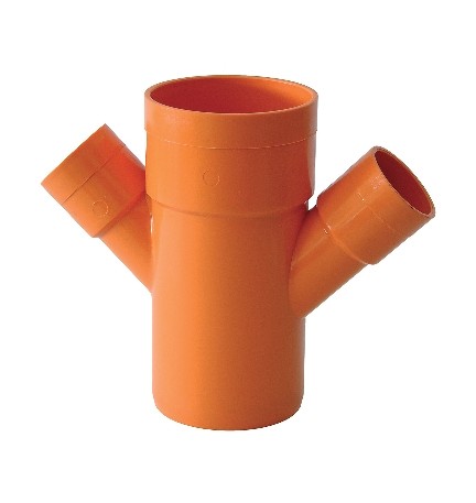 DERIVAZIONE DOPPIA RIDOTTA 45° ARANCIO Diam. 100 x 50