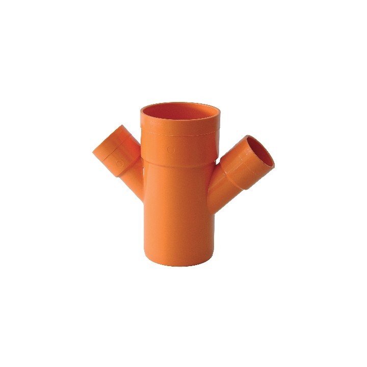 DERIVAZIONE DOPPIA RIDOTTA 45° ARANCIO Diam. 100 x 50