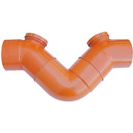 SIFONE ORIZZONTALE 2 TAPPI IN PVC ARANCIO Diam. 160