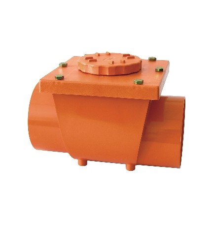VALVOLA ANTIRIFLUSSO IN PVC ARANCIO MF Diam. 200 Innesto