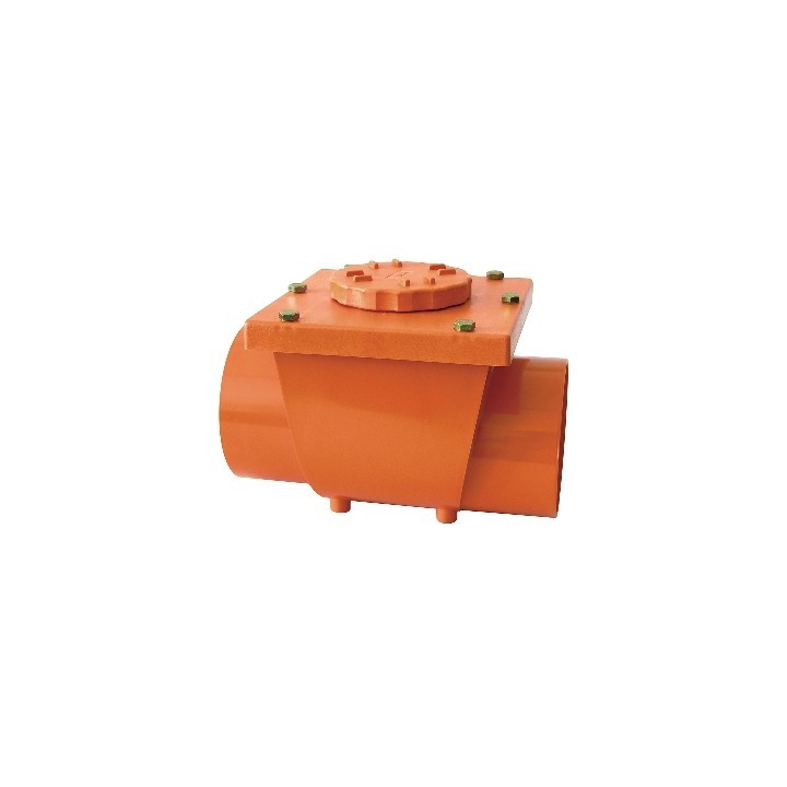 VALVOLA ANTIRIFLUSSO IN PVC ARANCIO MF Diam. 200 Innesto