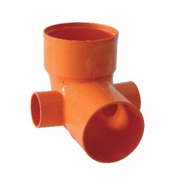 CURVA WC 2 ATTACCHI IN PVC ARANCIO Diam. 100 att. Diam. 40