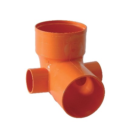 CURVA WC 2 ATTACCHI IN PVC ARANCIO Diam. 100 att. Diam. 40
