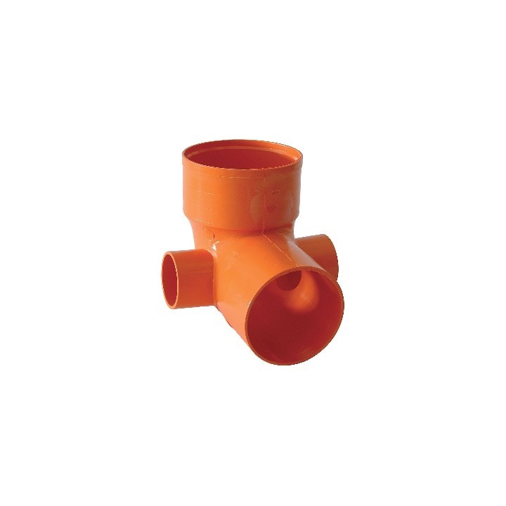 CURVA WC 2 ATTACCHI IN PVC ARANCIO Diam. 100 att. Diam. 40