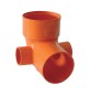 CURVA WC 2 ATTACCHI IN PVC ARANCIO Diam. 100 att. Diam. 40