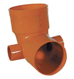 CURVA WC 2 ATTACCHI IN PVC ARANCIO Diam. 100 att. Diam. 50