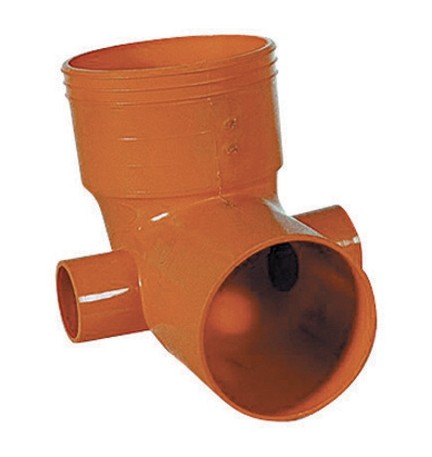 CURVA WC 2 ATTACCHI IN PVC ARANCIO Diam. 100 att. Diam. 50