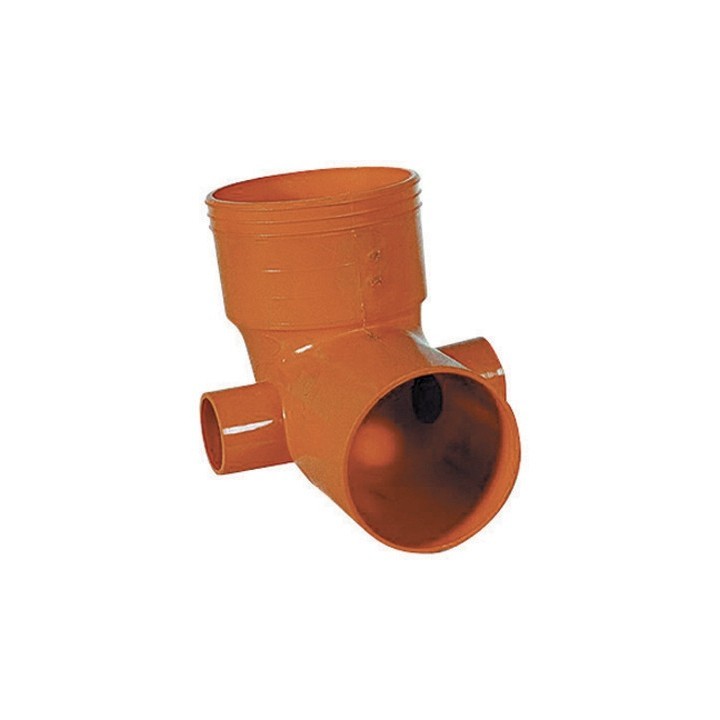 CURVA WC 2 ATTACCHI IN PVC ARANCIO Diam. 100 att. Diam. 50