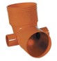 CURVA WC 2 ATTACCHI IN PVC ARANCIO Diam. 100 att. Diam. 50