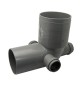 CURVA WC D.100 3 ATTACCHI Diam. 40 Destro/Sinistro/Poste