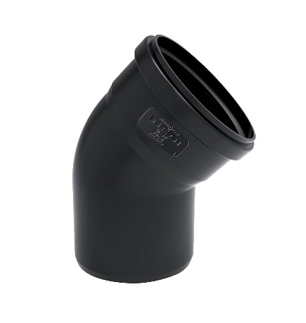 CURVA PHONO BLACK 45° MF Diam. 75 mm