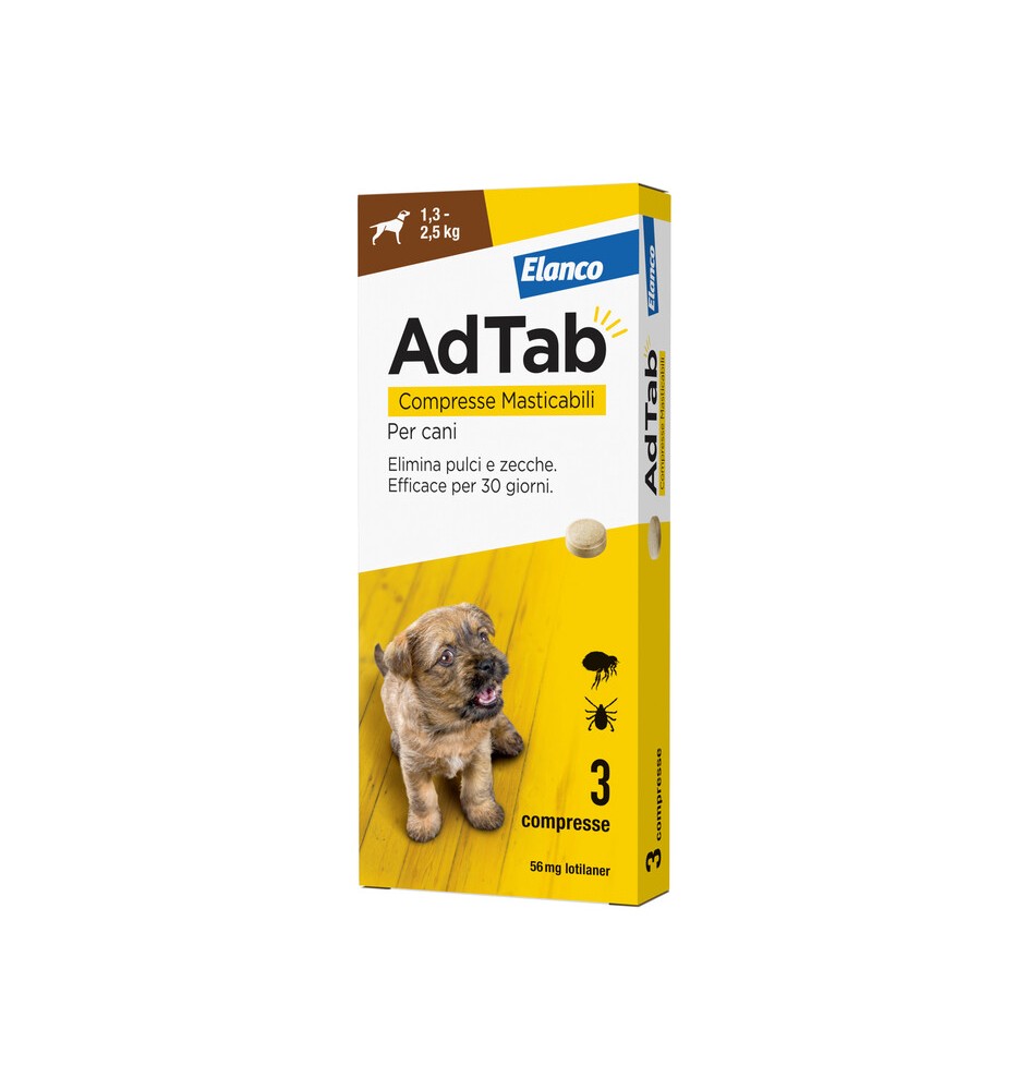 ADTAB COMPRESSE MASTICABILI P/CANI 1,3 - 2,5 KG