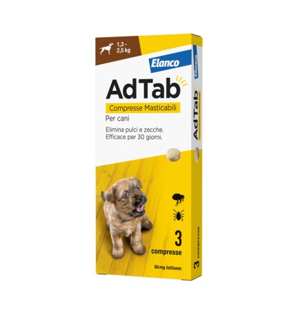ADTAB COMPRESSE MASTICABILI P/CANI 1,3 - 2,5 KG