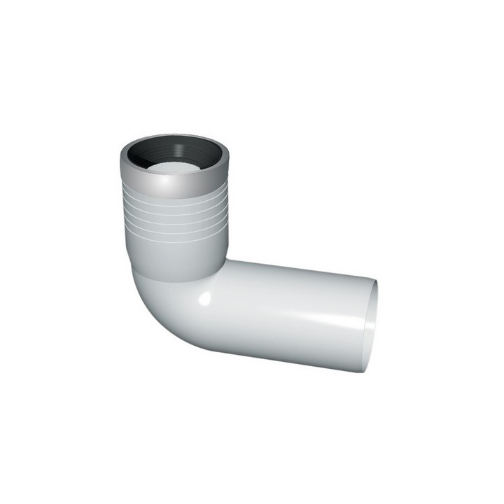 CURVA WC PROLUNGATA CON GUARNIZIONE E TAPPO Diam. 90/116