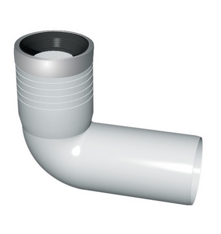 CURVA WC PROLUNGATA CON GUARNIZIONE E TAPPO Diam. 110/116