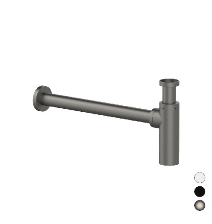 SIFONE D'ARREDO TONDO 1" 1/4 Nero Opaco