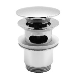 PILETTA LAVABO CLICK-CLACK TAPPO TONDO CON TROPPO PIENO LUX 1" 1/4