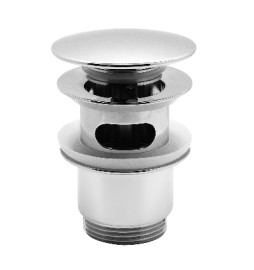 PILETTA LAVABO CLICK-CLACK TAPPO TONDO CON TROPPO PIENO LUX 1" 1/4