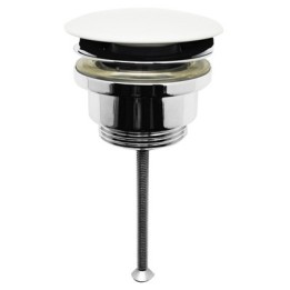 PILETTA LAVABO CLICK-CLACK TAPPO TONDO IN CERAMICA BIANCO 1"1/4