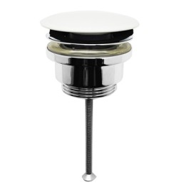 PILETTA LAVABO CLICK-CLACK TAPPO TONDO IN CERAMICA BIANCO 1"1/4